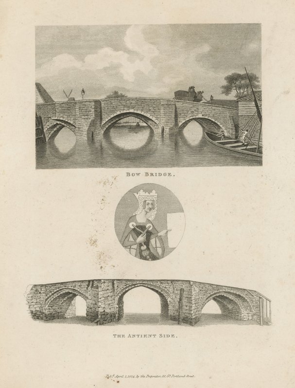 Illustrationer som visar Bow Bridge av English School