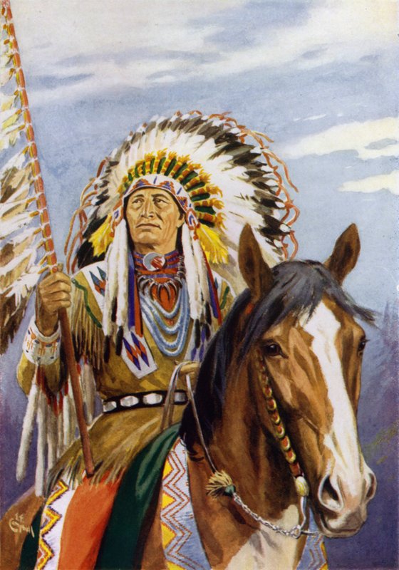 Full War-Paint (färg litho) av English School