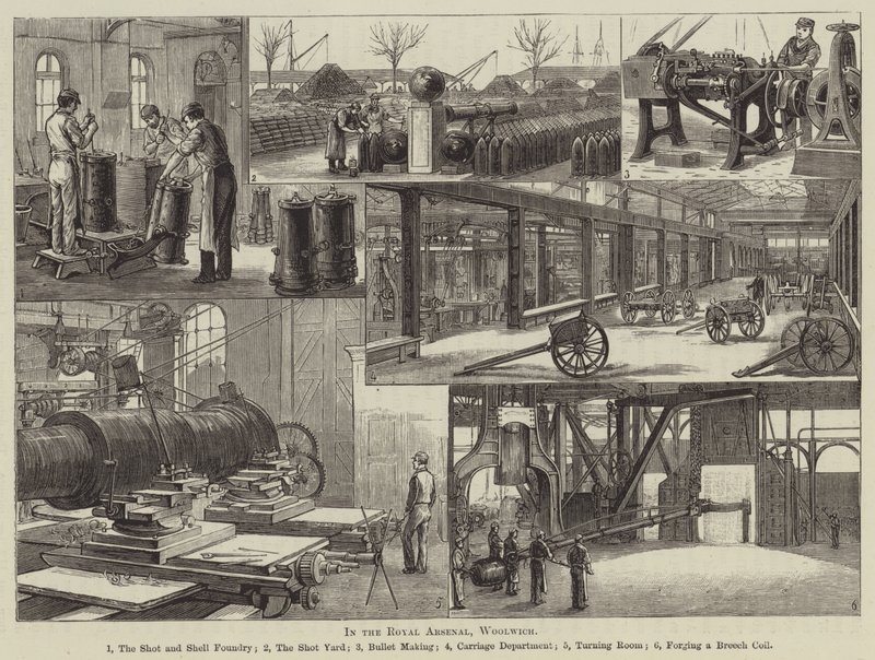 I Royal Arsenal, Woolwich (gravyr) av English School