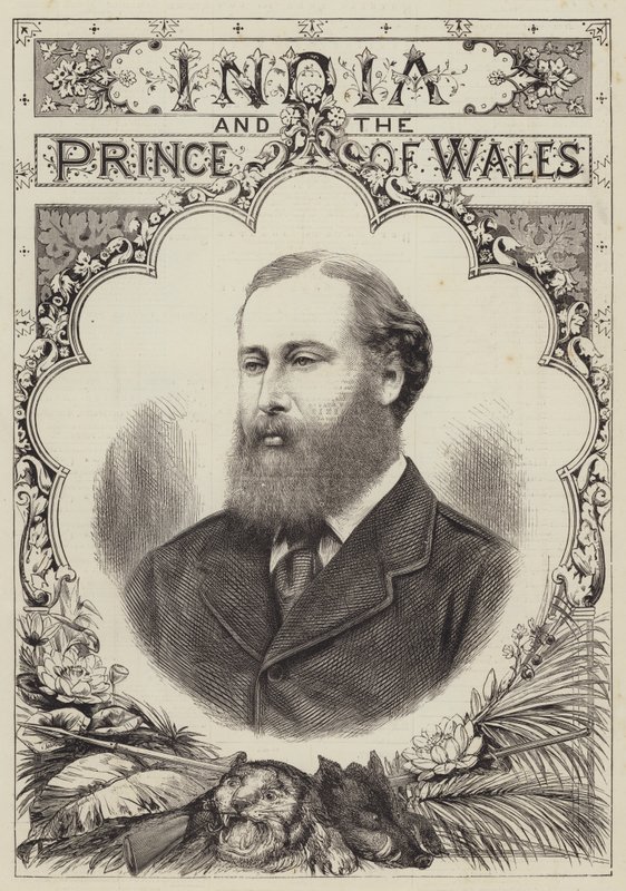 Indien och prinsen av Wales (gravyr) av English School