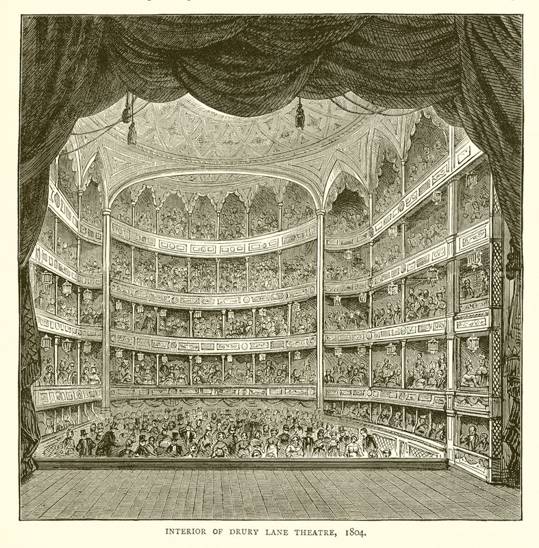 Interiör av Drury Lane Theatre, 1804 av English School