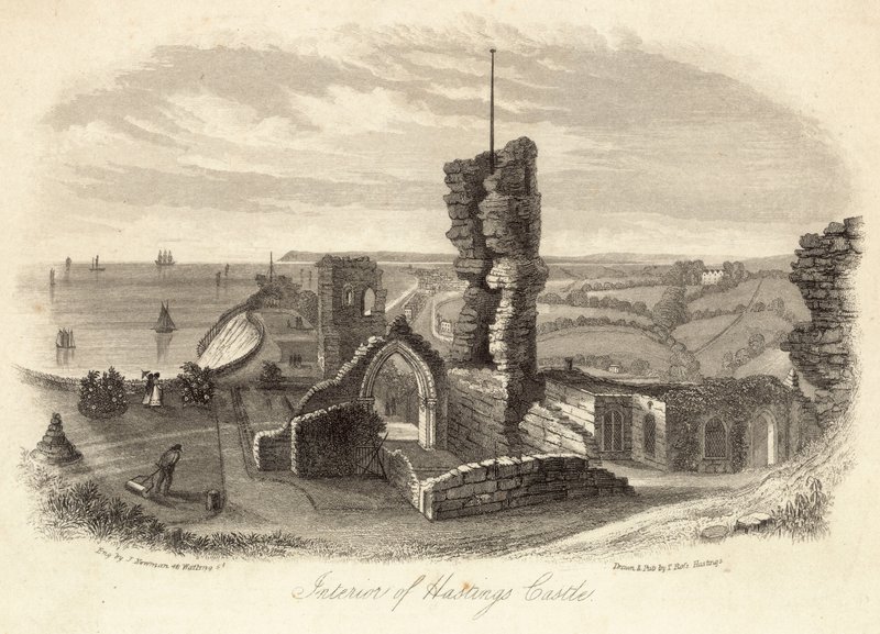 Interiör av Hastings Castle av English School
