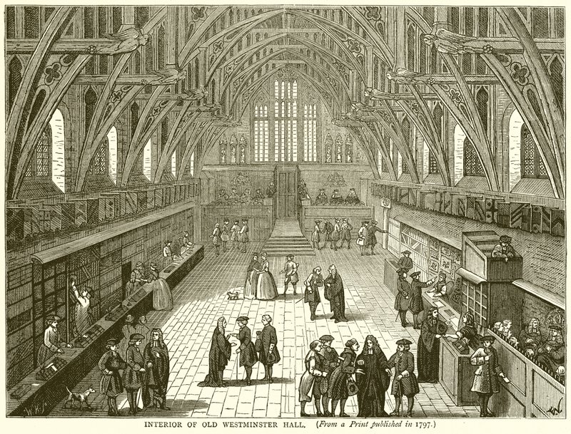 Interiör av Old Westminster Hall av English School