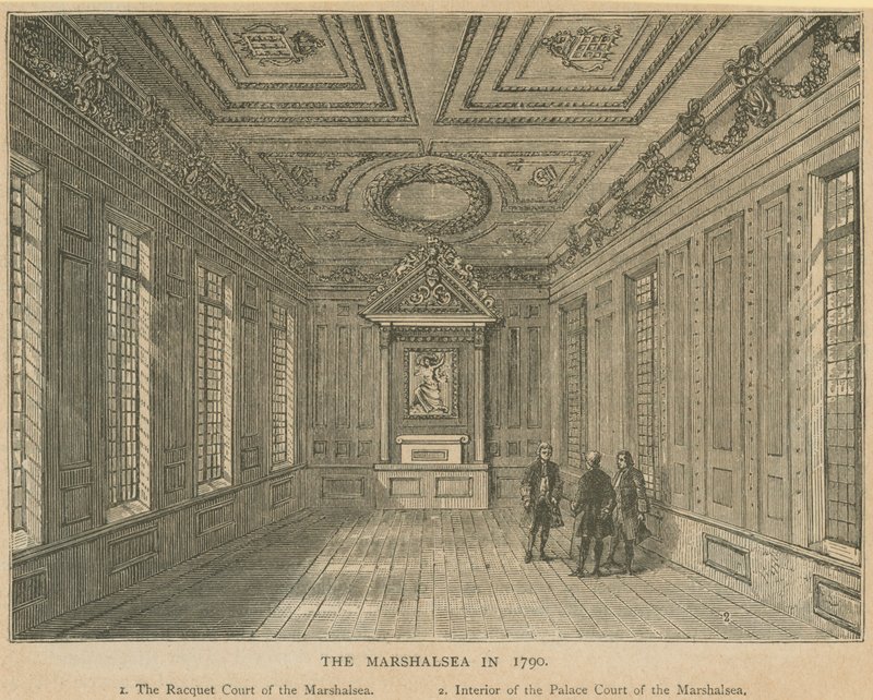 Interiör av Palace Court of the Marshalsea Prison av English School