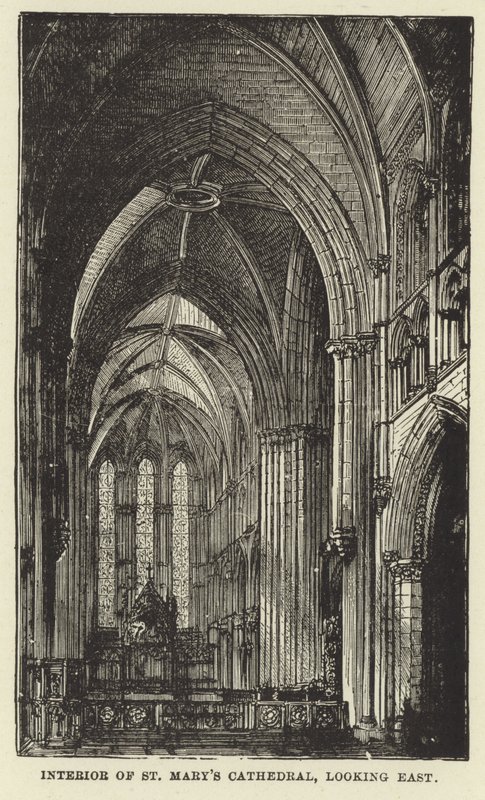 Interiör av St Marys Cathedral, tittar österut av English School