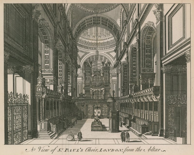 Interiör av St Pauls Cathedral av English School