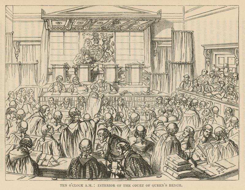 Interiör av Court of Queens Bench av English School