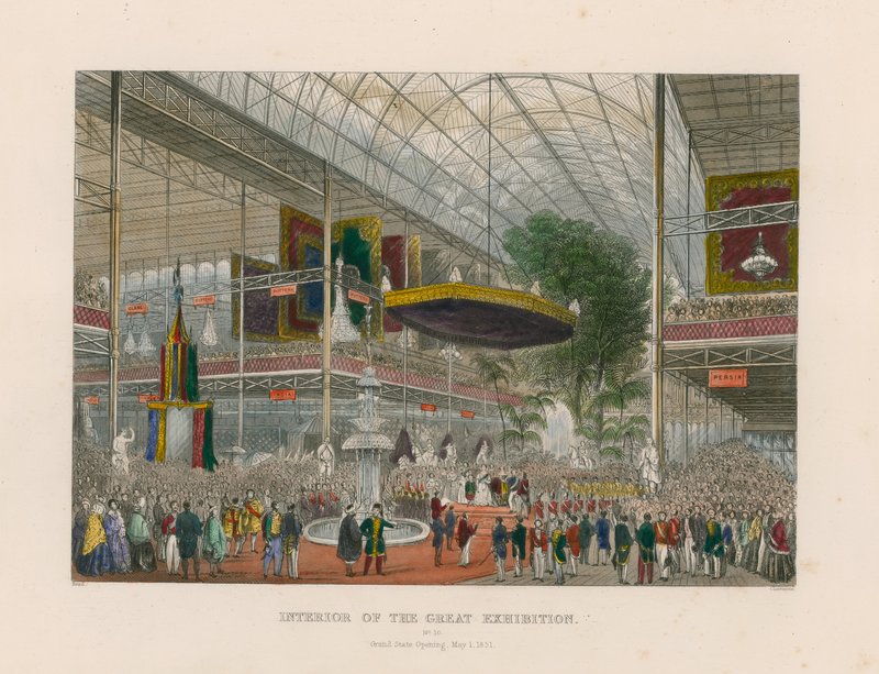 Interiör av den stora utställningen, Grant State Opening, 1 maj 1851 av English School