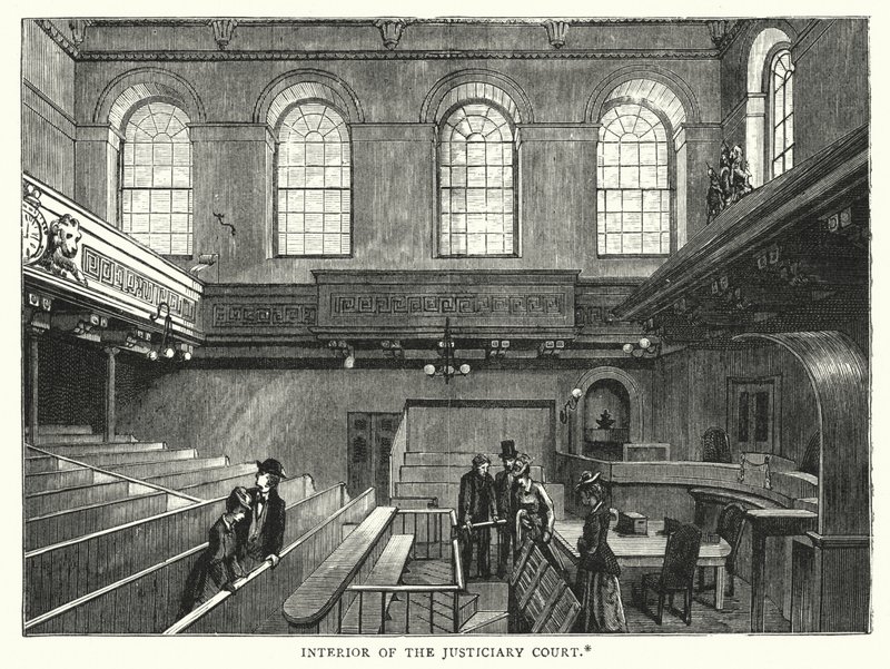 Justitiedomstolens interiör (gravyr) av English School