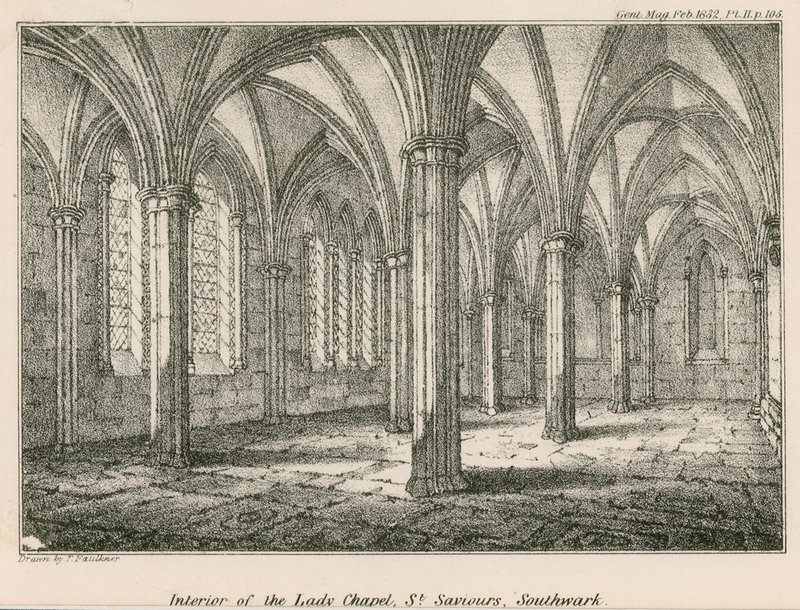 Interiör av Lady Chapel, St Saviours, Southwark av English School