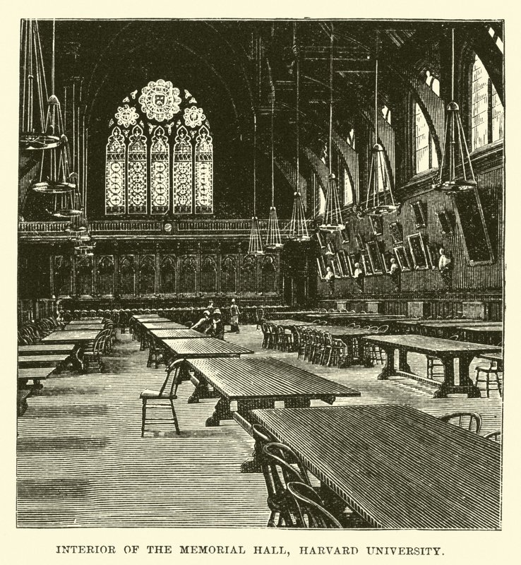 Interiör av Memorial Hall, Harvard University av English School