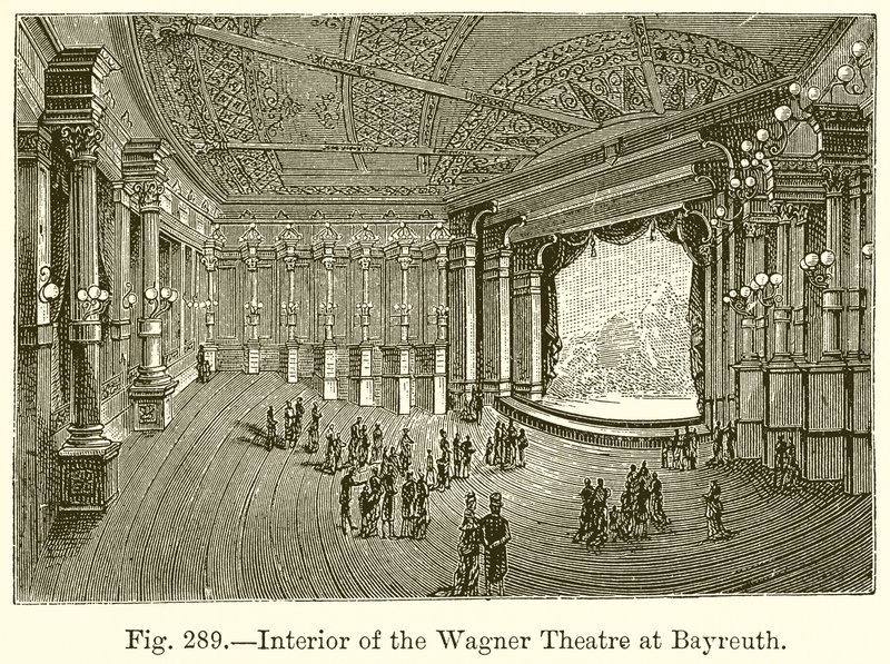 Interiör av Wagnerteatern i Bayreuth av English School