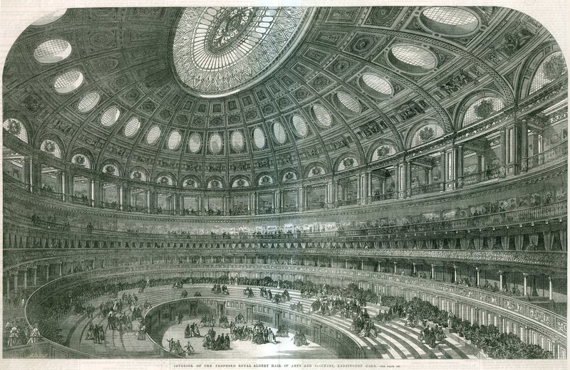 Interiör av den föreslagna Royal Albert Hall av English School