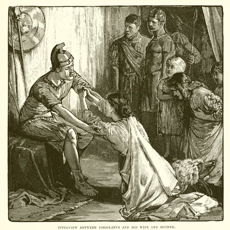 Intervju mellan Coriolanus och hans fru och mamma av English School