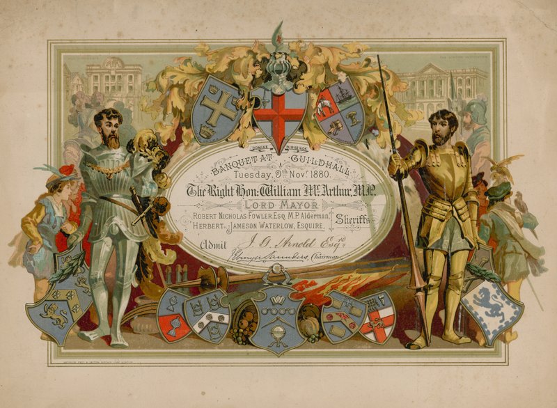 Inbjudan till en bankett i Guildhall, London, den 9 november 1880 av English School