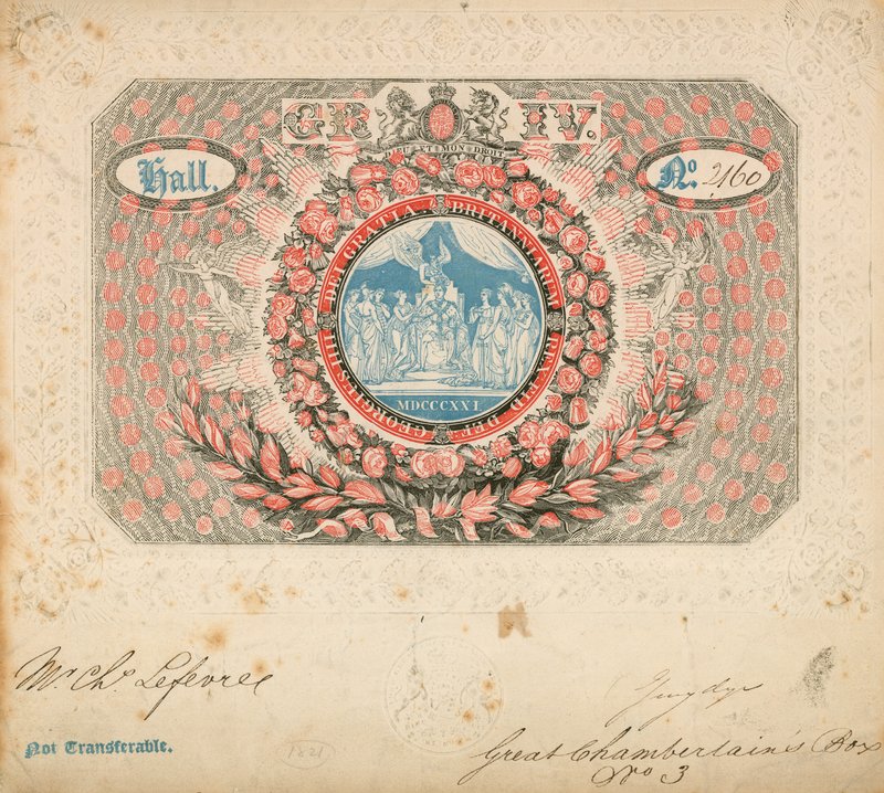 Inbjudan till George IVs kröning 1821 av English School