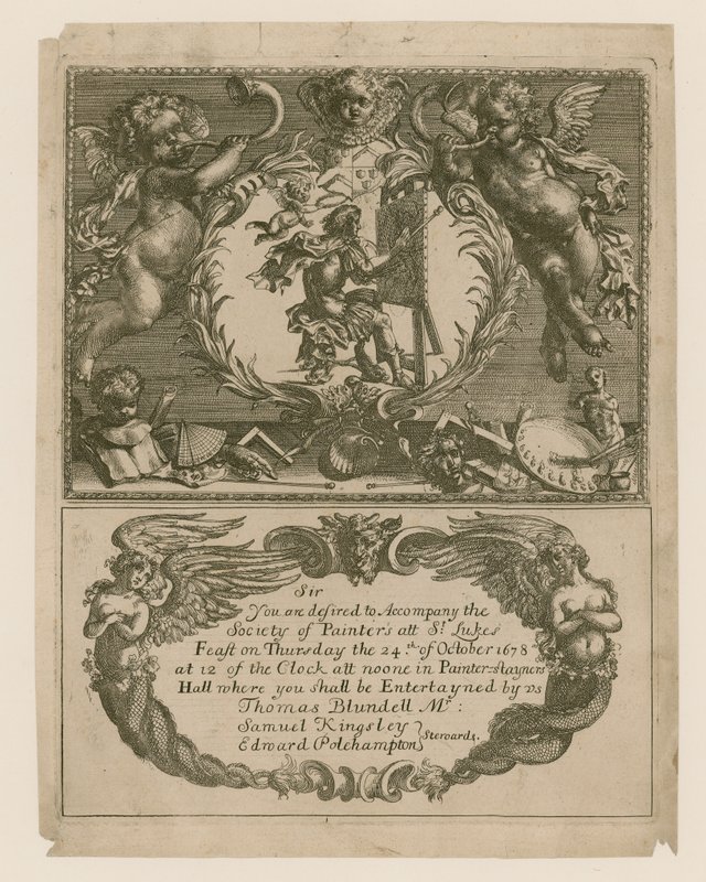 Inbjudan till Målarföreningen den 24 oktober 1678 av English School