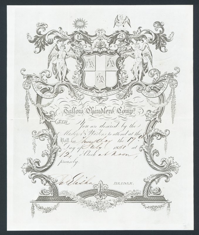 Inbjudan till balen Tallow Chandlers Company, London av English School