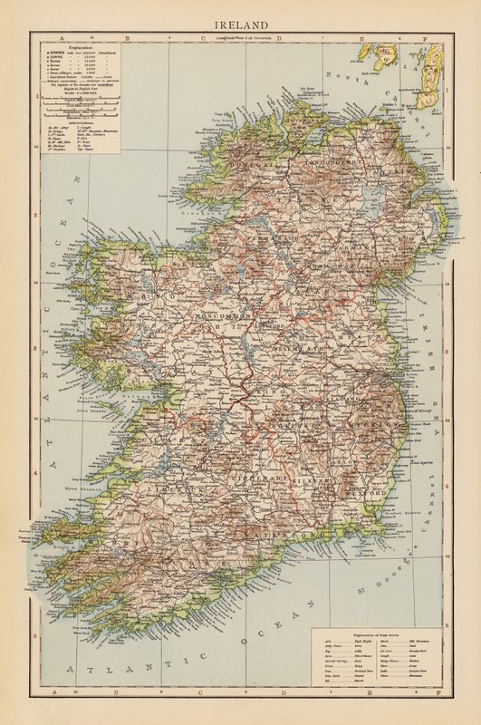 Irland (färglitografi) av English School
