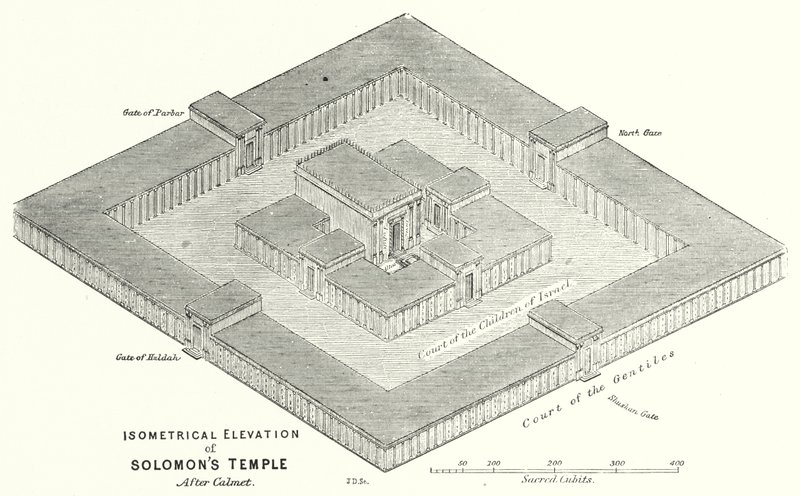 Isometrisk höjd av Salomos tempel, efter Calmet (gravyr) av English School