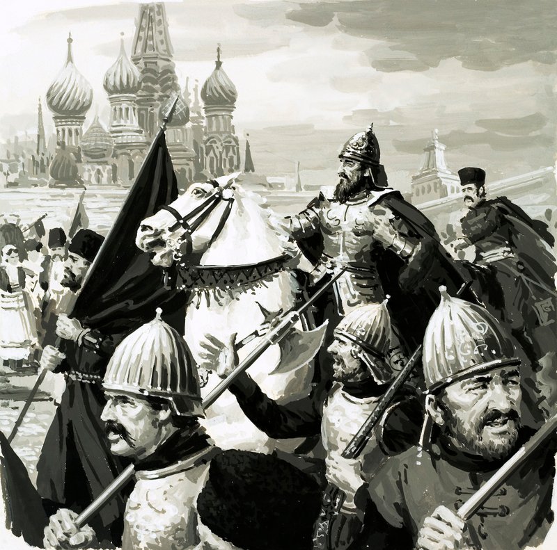 Ivan, tsar av Ryssland, bevisade sitt värde i strid mot tartarerna av English School