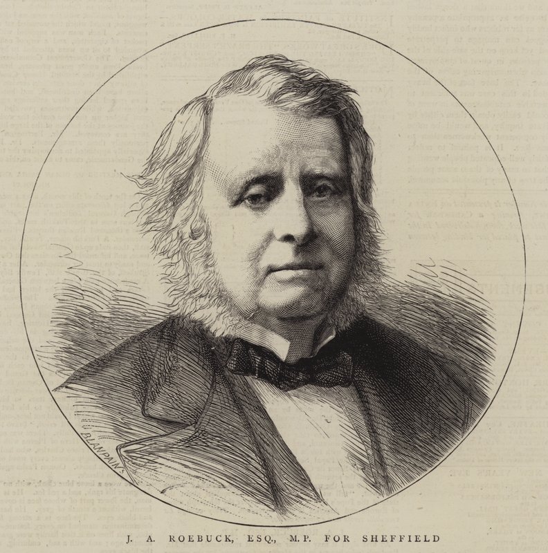 J A Roebuck, Esquire, MP för Sheffield (gravyr) av English School
