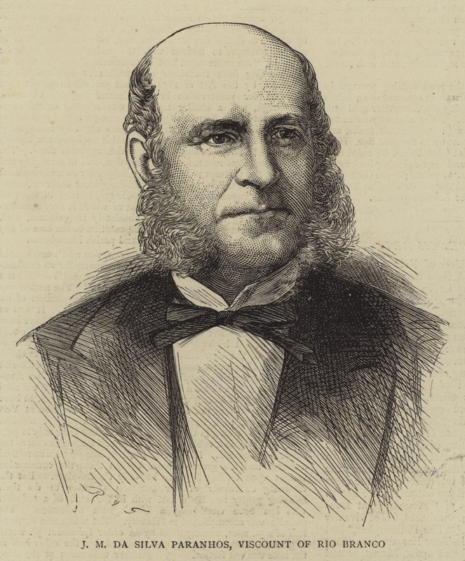 J M da Silva Paranhos, Viscount of Rio Branco (gravyr) av English School