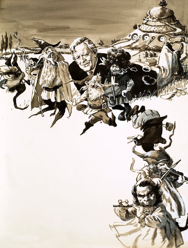 J. R. R. Tolkien och karaktärer från Sagan om ringen av English School