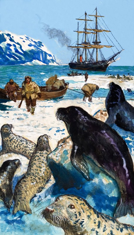 Jack London, ur "En man bland män" (gouache på papper) av English School