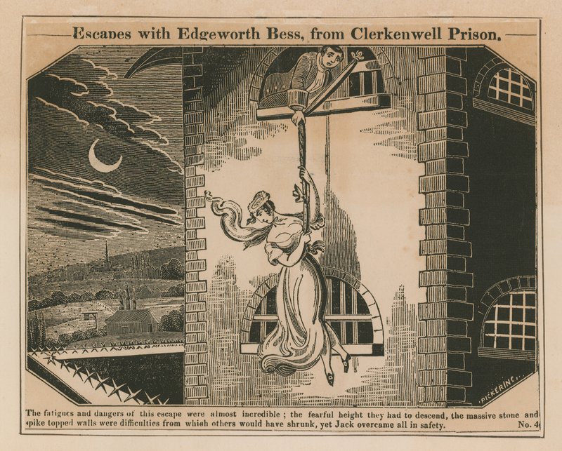 Jack Sheppard flyr med Edgeworth Bess från Clerkenwell Prison av English School