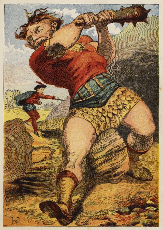 Jack The Giant Killer (litho i färg) av English School