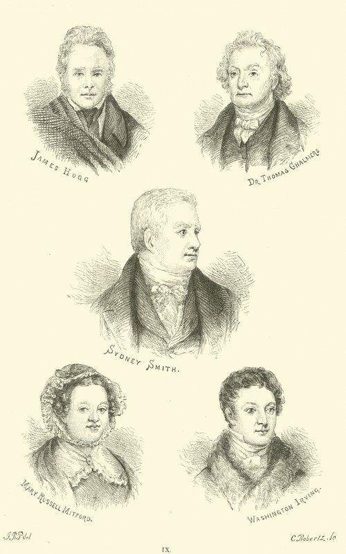 James Hogg, Dr Thomas Chalmers, Sydney Smith, Mary Russell Mitford, Washington Irving av English School