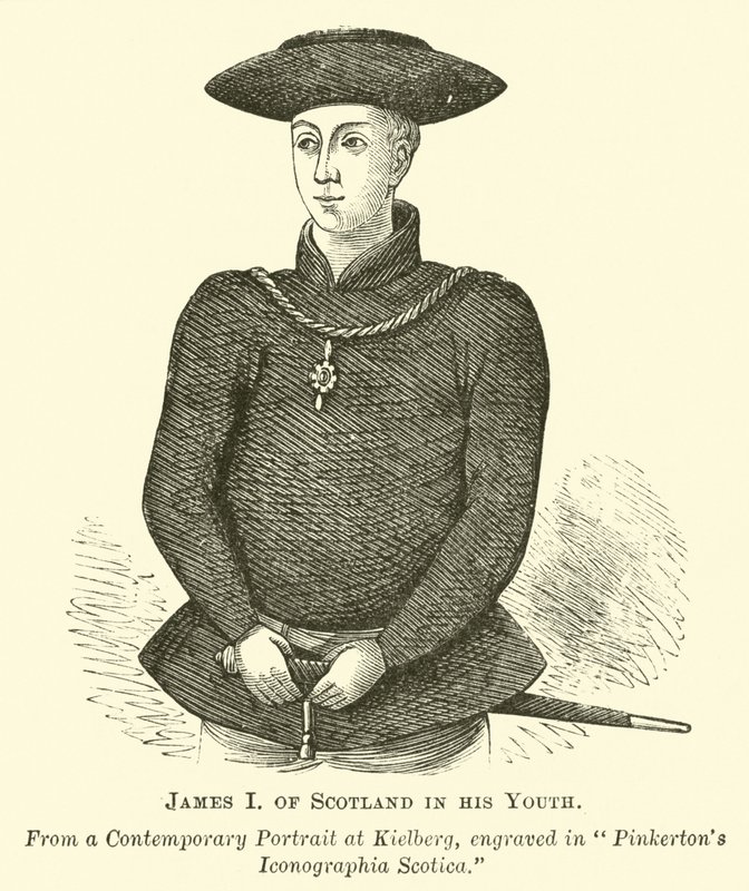 James I av Skottland i sin ungdom av English School