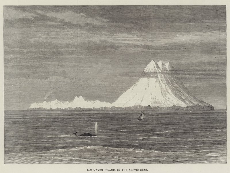 Jan Mayen Island, i de arktiska haven (gravyr) av English School