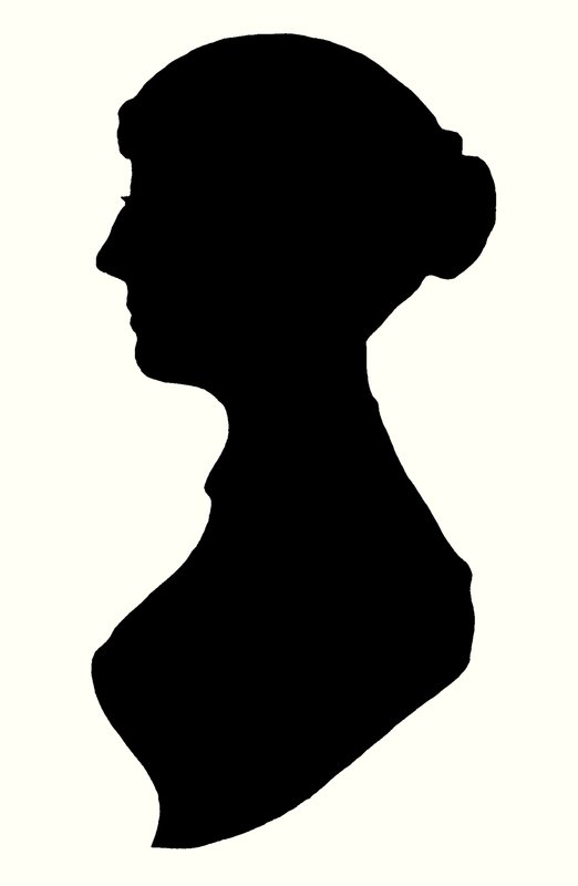 Jane Austen, engelsk romanförfattare (gravyr) av English School