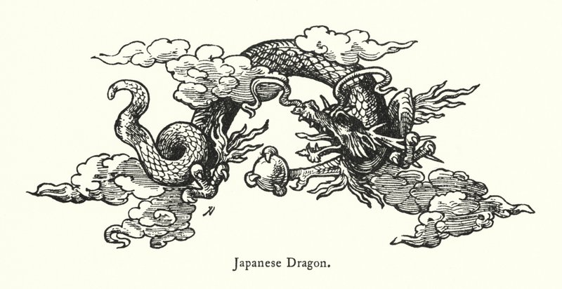 Japansk drake (gravyr) av English School