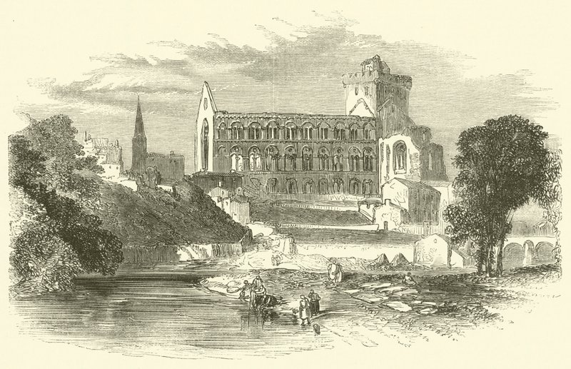Jedburgh Abbey (gravyr) av English School