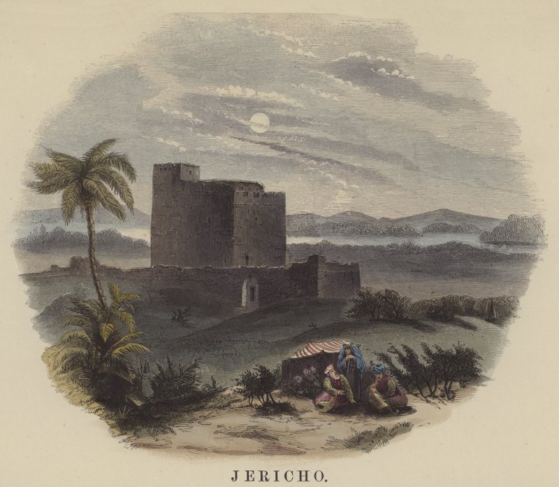 Jericho (färgad gravyr) av English School