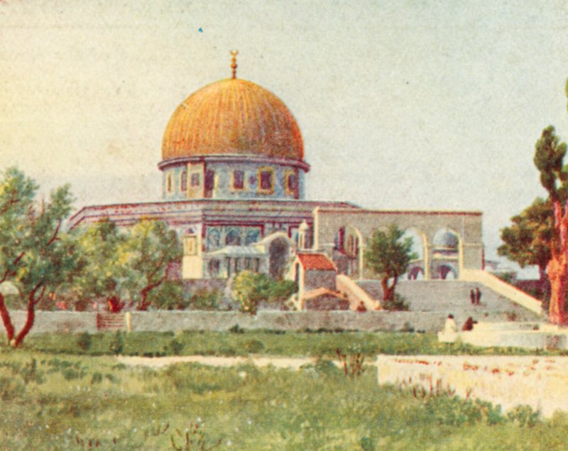 Jerusalem, Klippdomen (färglitografi) av English School