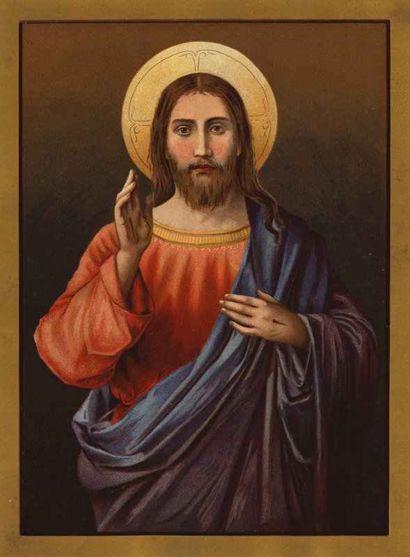 Jesus Kristus (färg litho) av English School