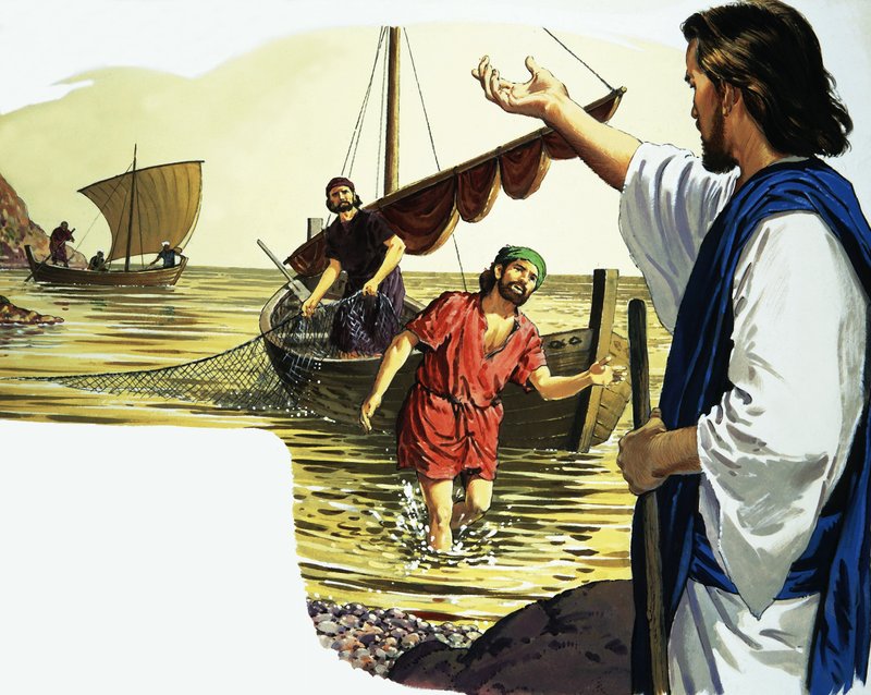 Jesus Kristus med fiskare av English School