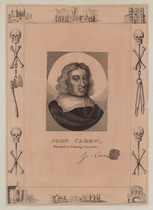 John Carew, avrättad vid Charing Cross, 1660 av English School