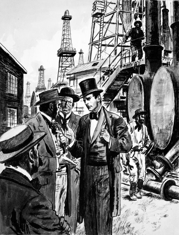 John D Rockefeller och Samuel Andrews, en ljusmakare, såg framtiden för att raffinera petroleum från brunnar av English School