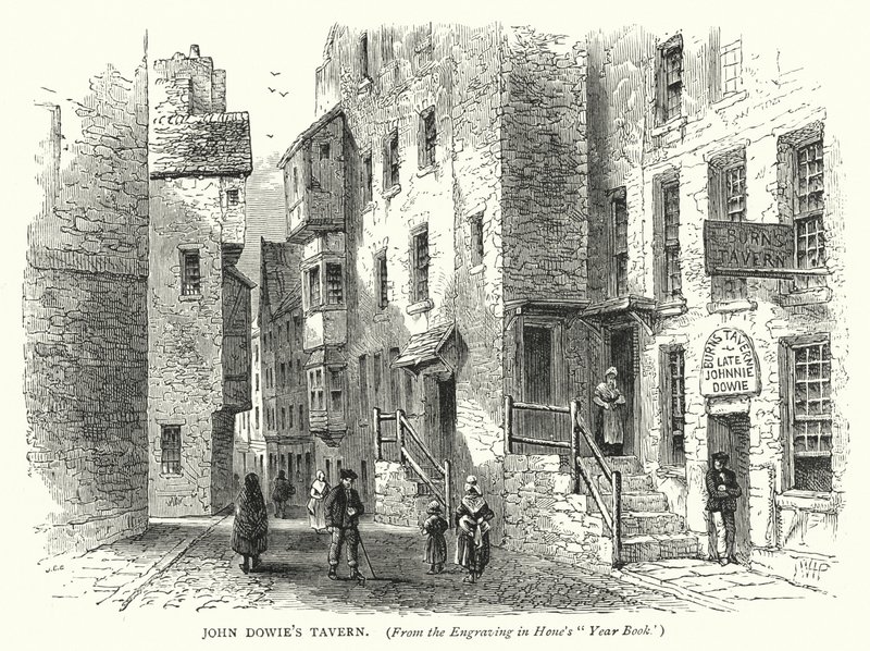 John Dowies tavern (gravering) av English School
