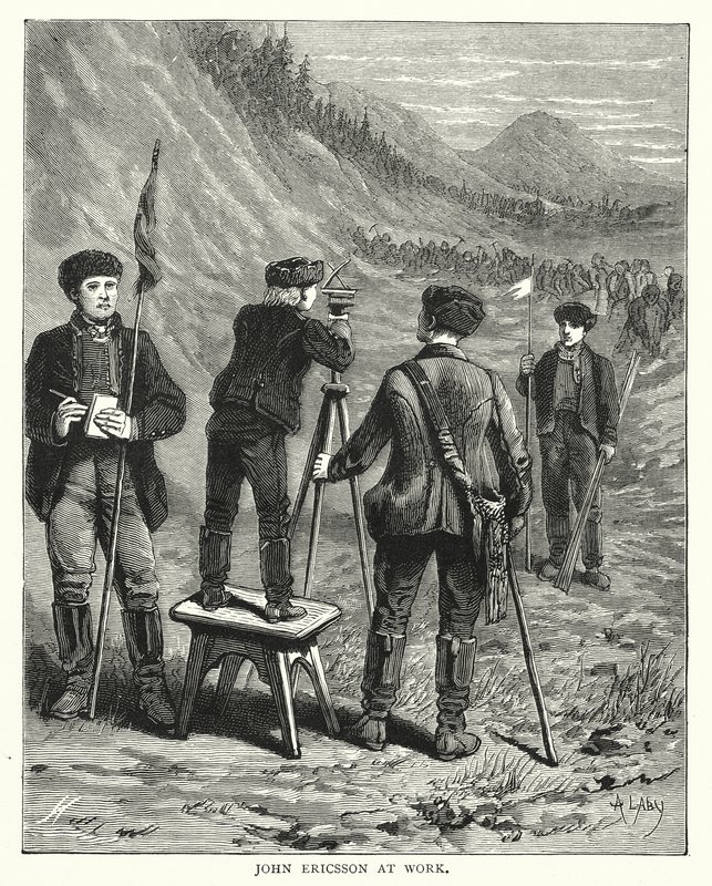 John Ericsson i arbete (gravyr) av English School