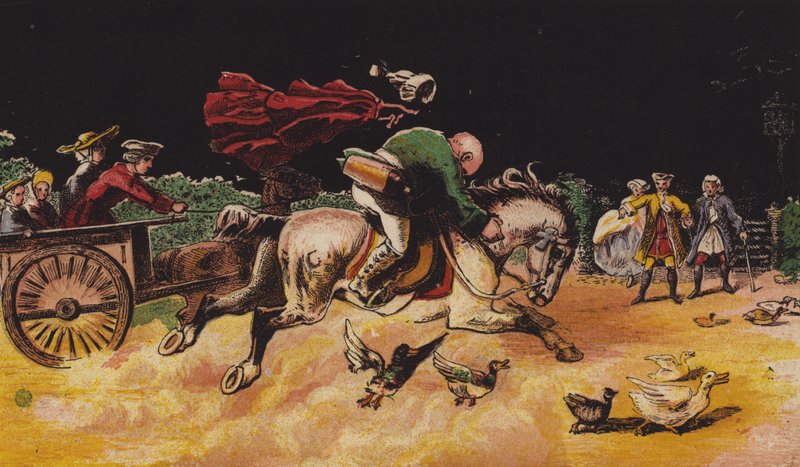 John Gilpin (färg litho) av English School