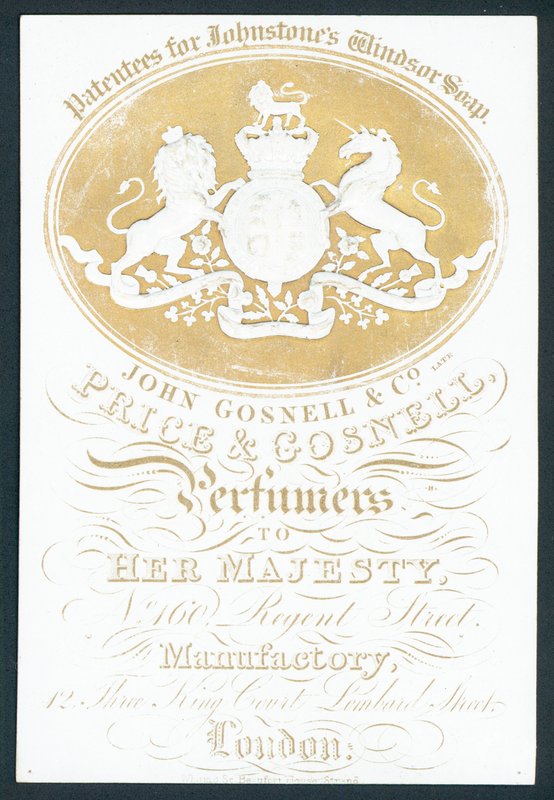 John Gosnell & Co, sent, Price & Gosnell, handelskort av English School