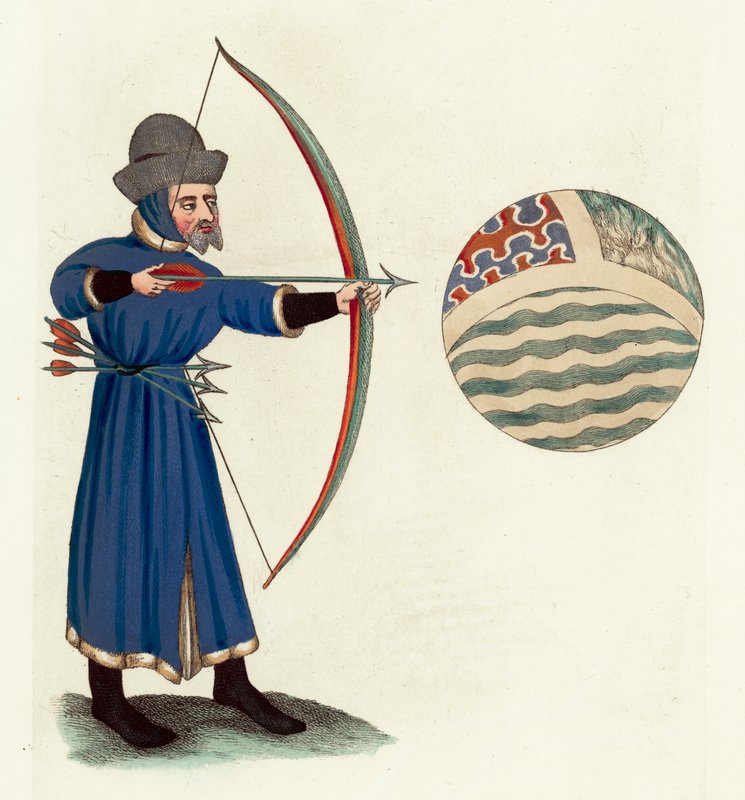 John Gower (färgad gravyr) av English School
