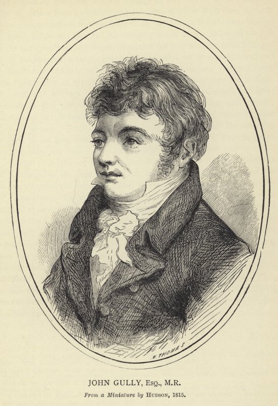 John Gully, Esquire, MR, Från en miniatyr av Hudson, 1815 av English School