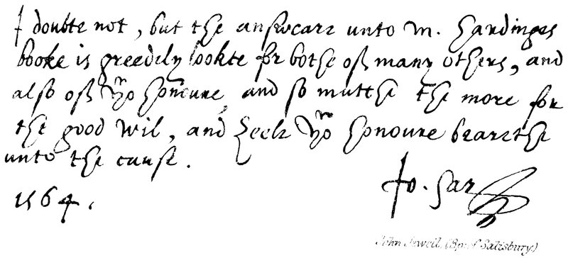 John Jewell, (Bp: of Salisbury) av English School